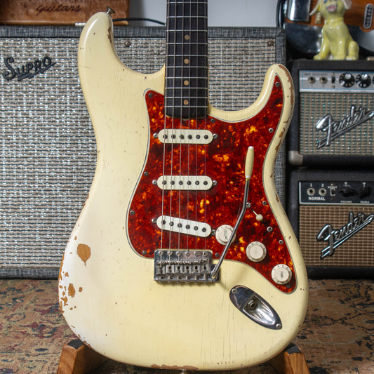 1963 Fender Stratocaster - '65 Factory Olympic White Refinish & Tortoise Pickguard