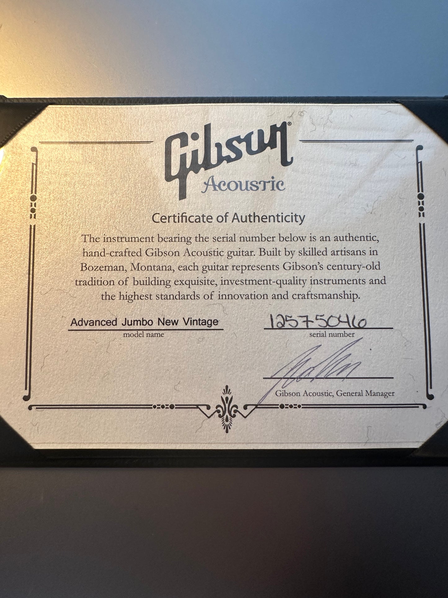 2015 Gibson Advanced Jumbo, Made in Montana, Fuller Music Spec