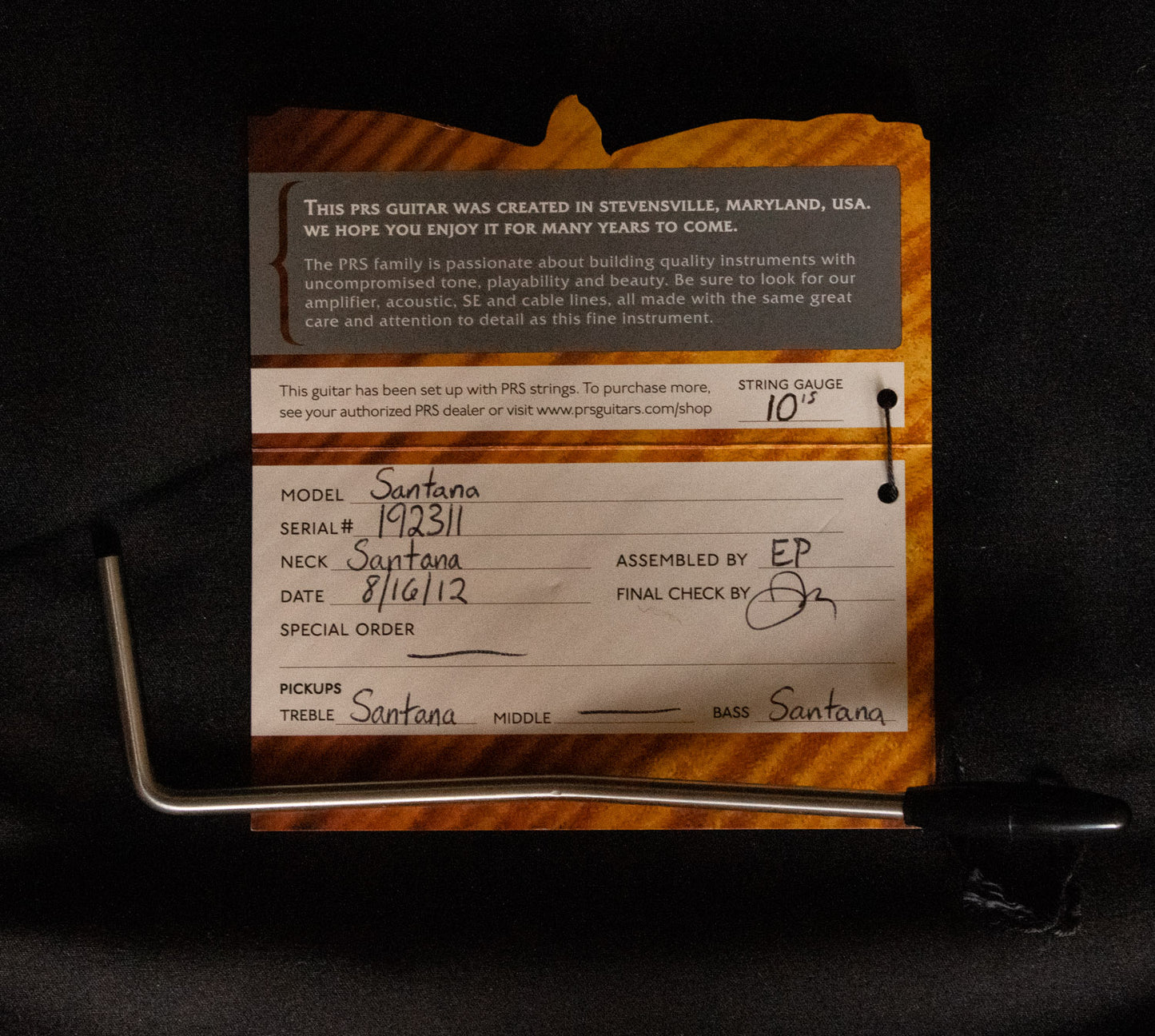 2012 PRS Santana - Sapphire Blue