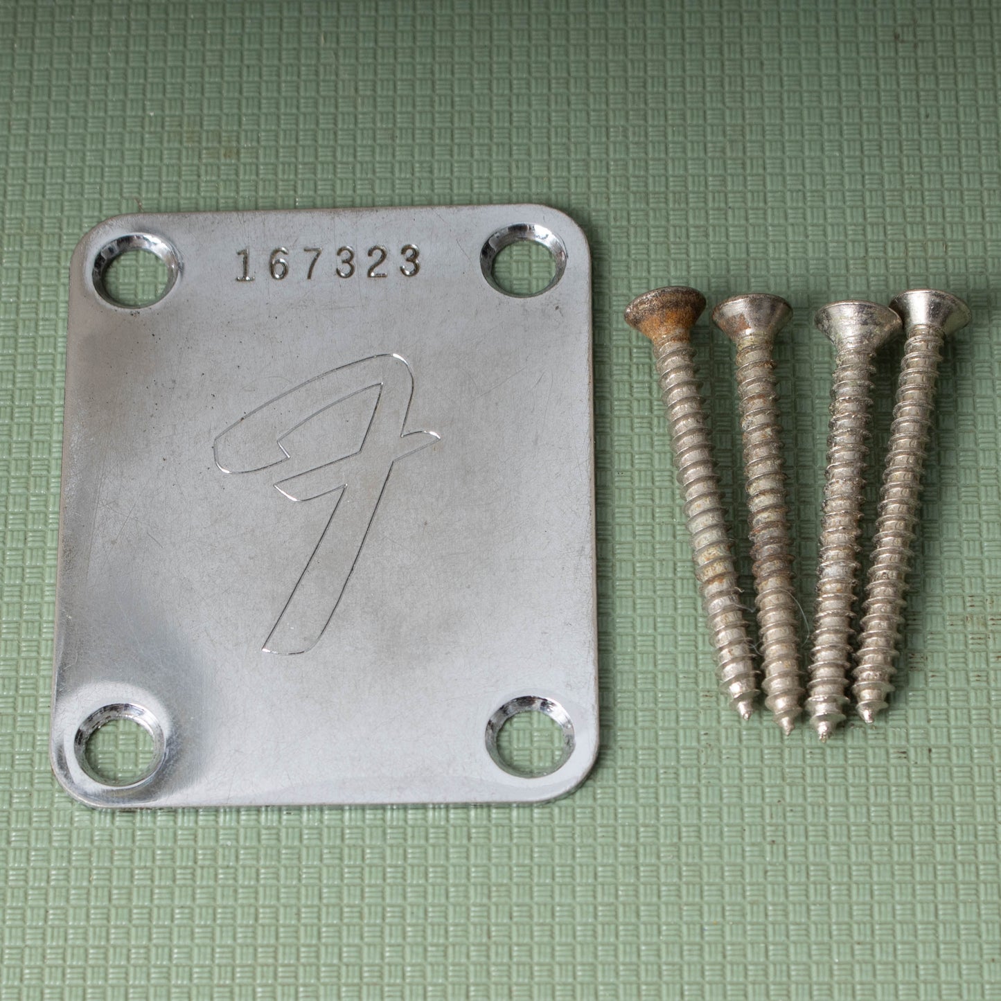 Vintage 1965 Fender Neck Plate (SN 167323)