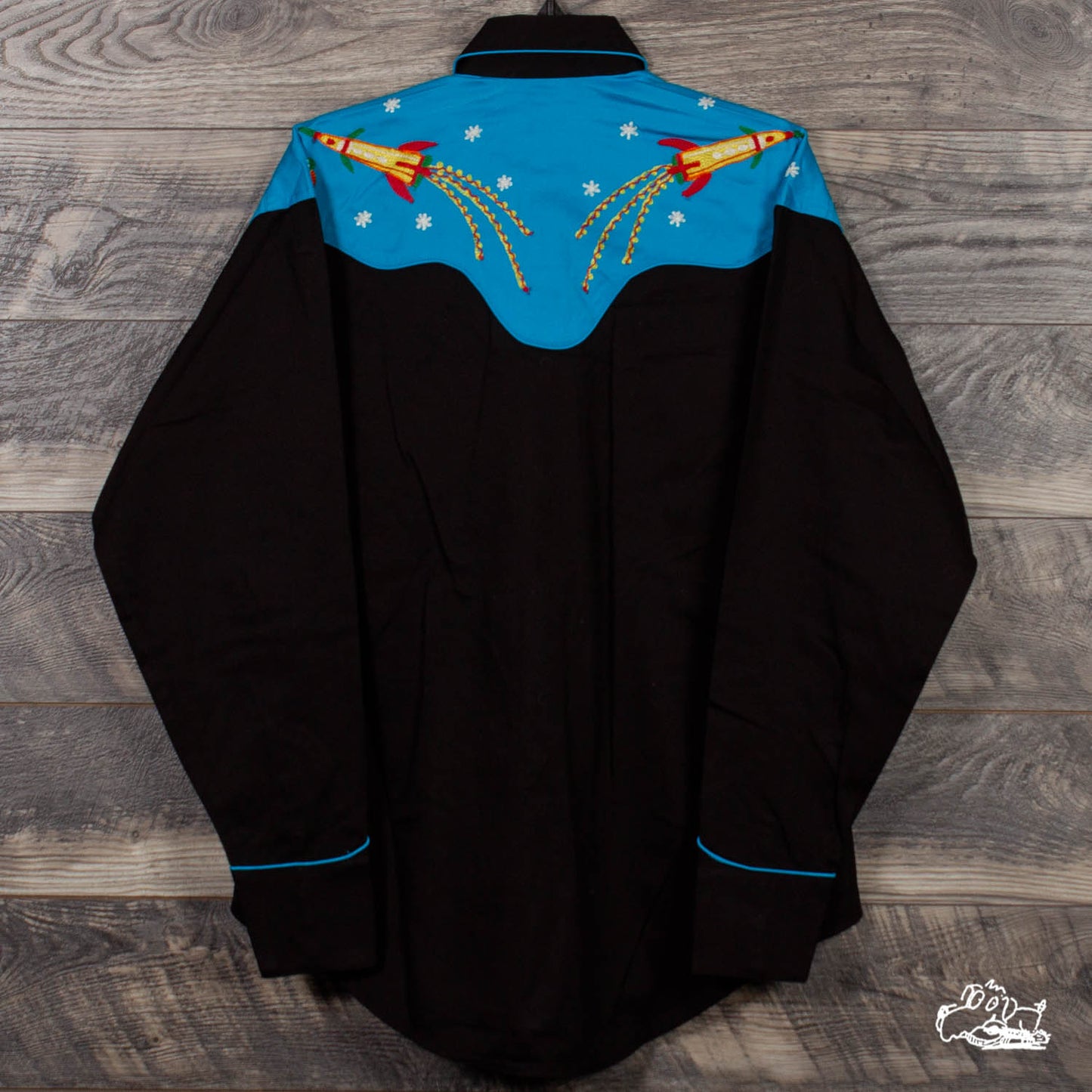 Rockmount Ranch Wear - Men's 2-Tone Space Cowboy Embroidered Western Shirt