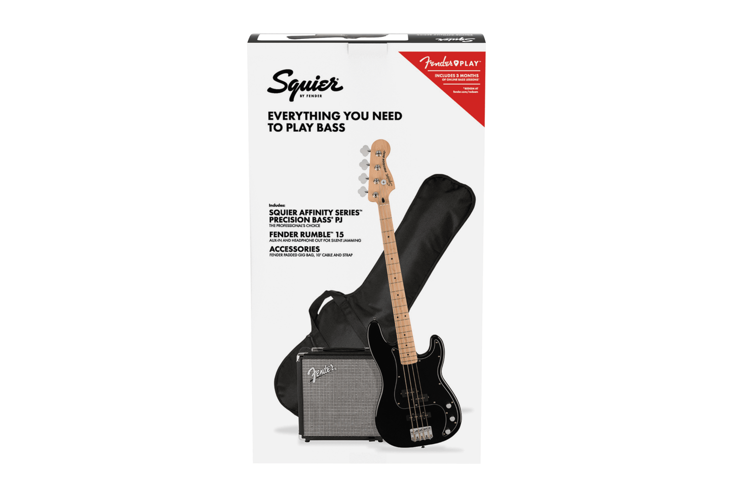 Squier Affinity PJ Bass Starter Pack Black Garrett Park Guitars