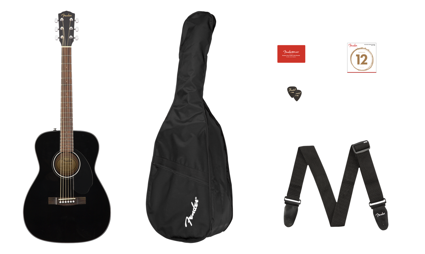 Fender CC-60S Concert Acoustic Starter Pack - Black
