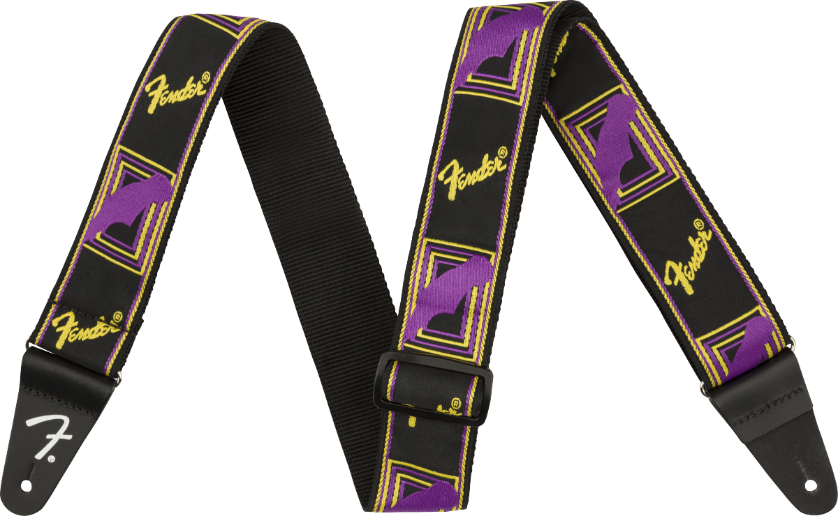 Fender Neon Monogram Strap - Purple/Yellow