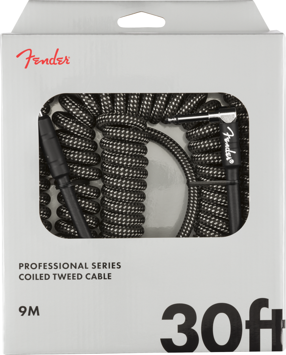 Fender 30' Professional Series Coil Cable - Grey Tweed