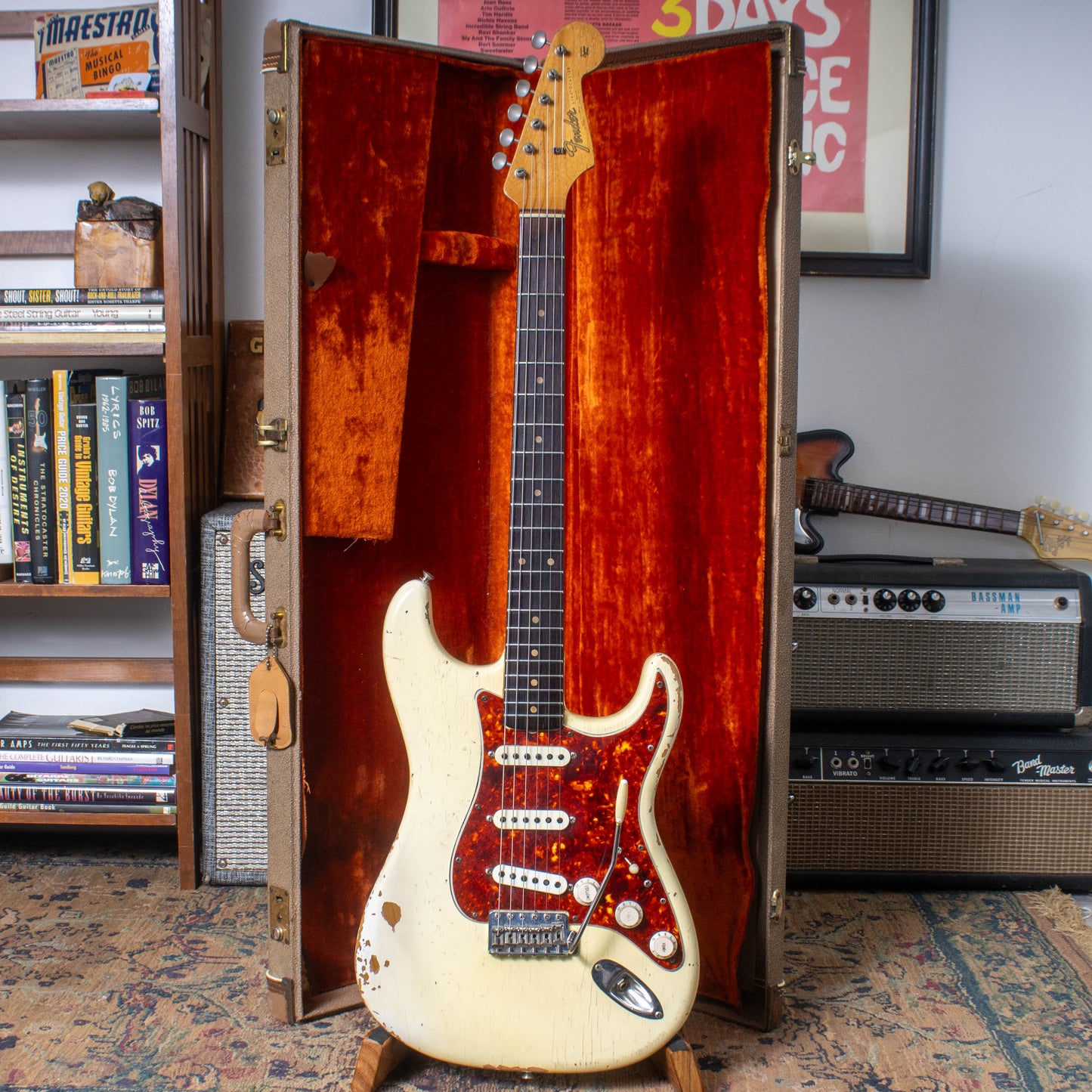 1963 Fender Stratocaster - '65 Factory Olympic White Refinish & Tortoise Pickguard