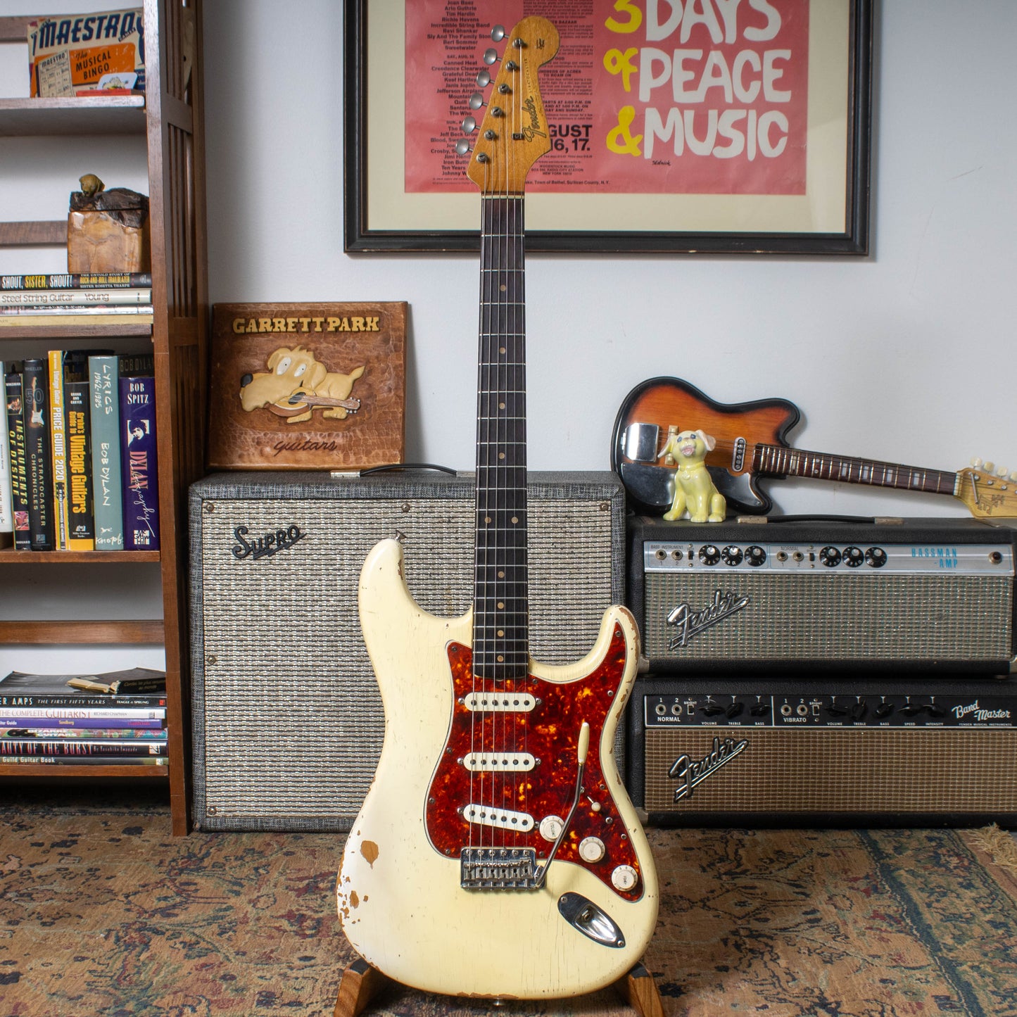 1963 Fender Stratocaster - '65 Factory Olympic White Refinish & Tortoise Pickguard