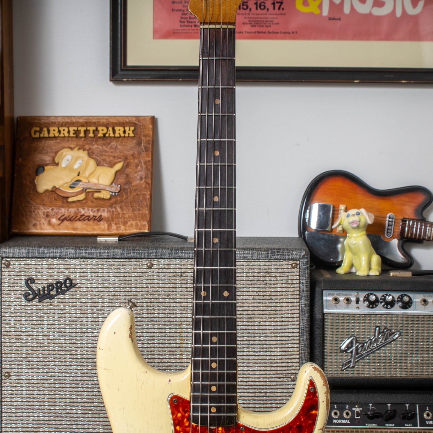 1963 Fender Stratocaster - '65 Factory Olympic White Refinish & Tortoise Pickguard
