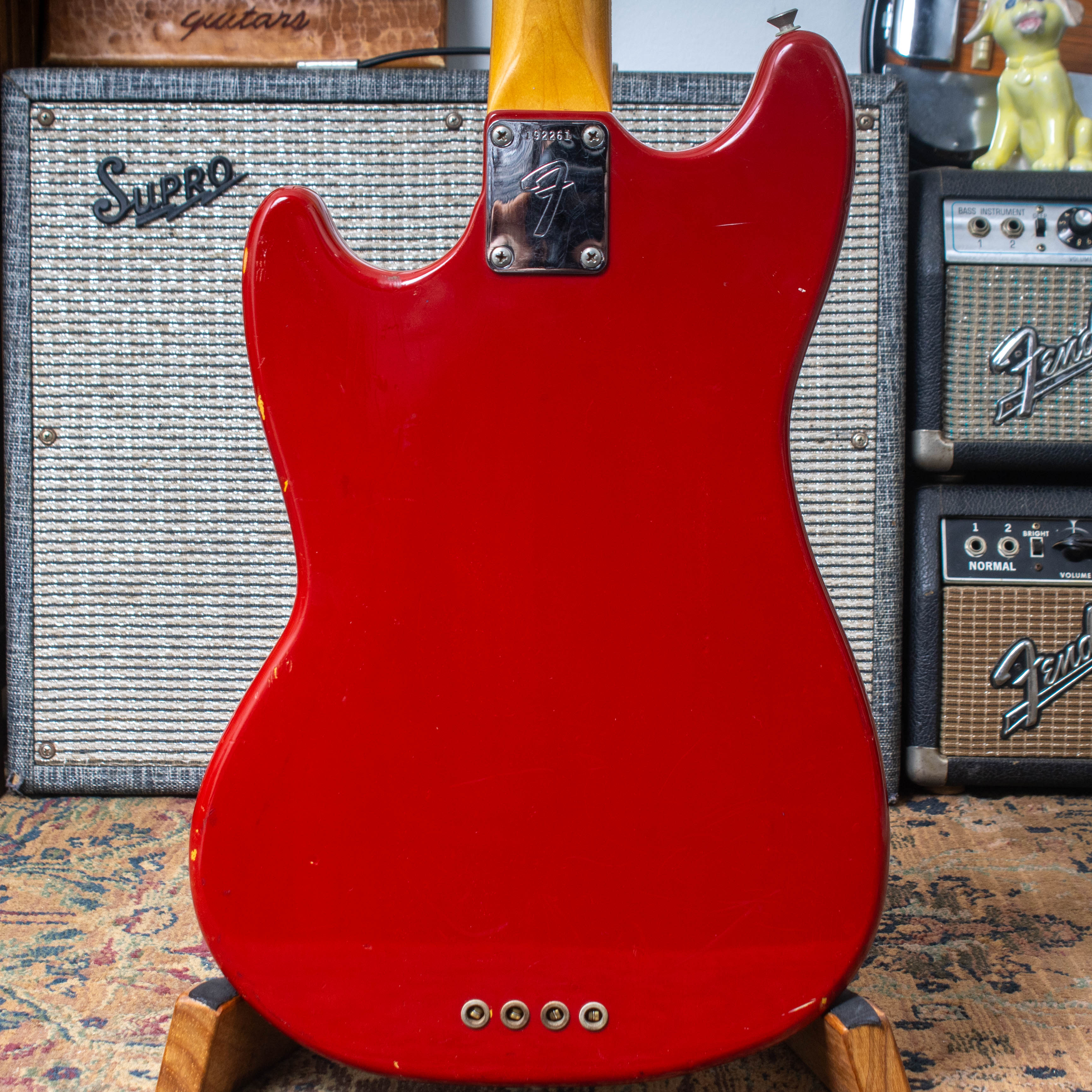 1966 Fender Mustang Bass - Dakota Red – Garrett Park Guitars