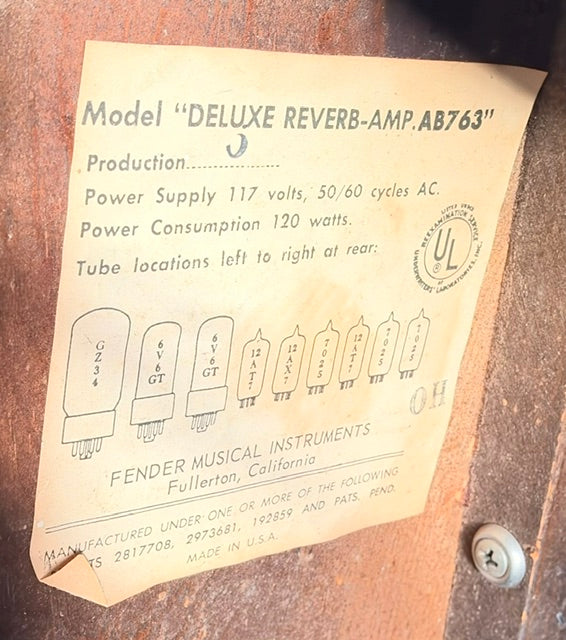 1965 Fender Deluxe Reverb AB763 (OH)