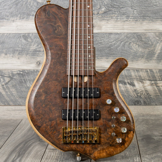 2022 Cliff Bordwell SCB Bass 6 String - Black Walnut Burl