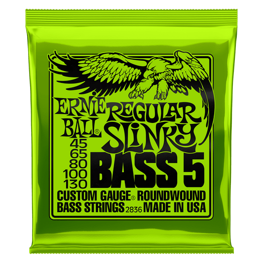 Ernie Ball Slinky 5-String Electric Bass Guitar Strings (45-130)