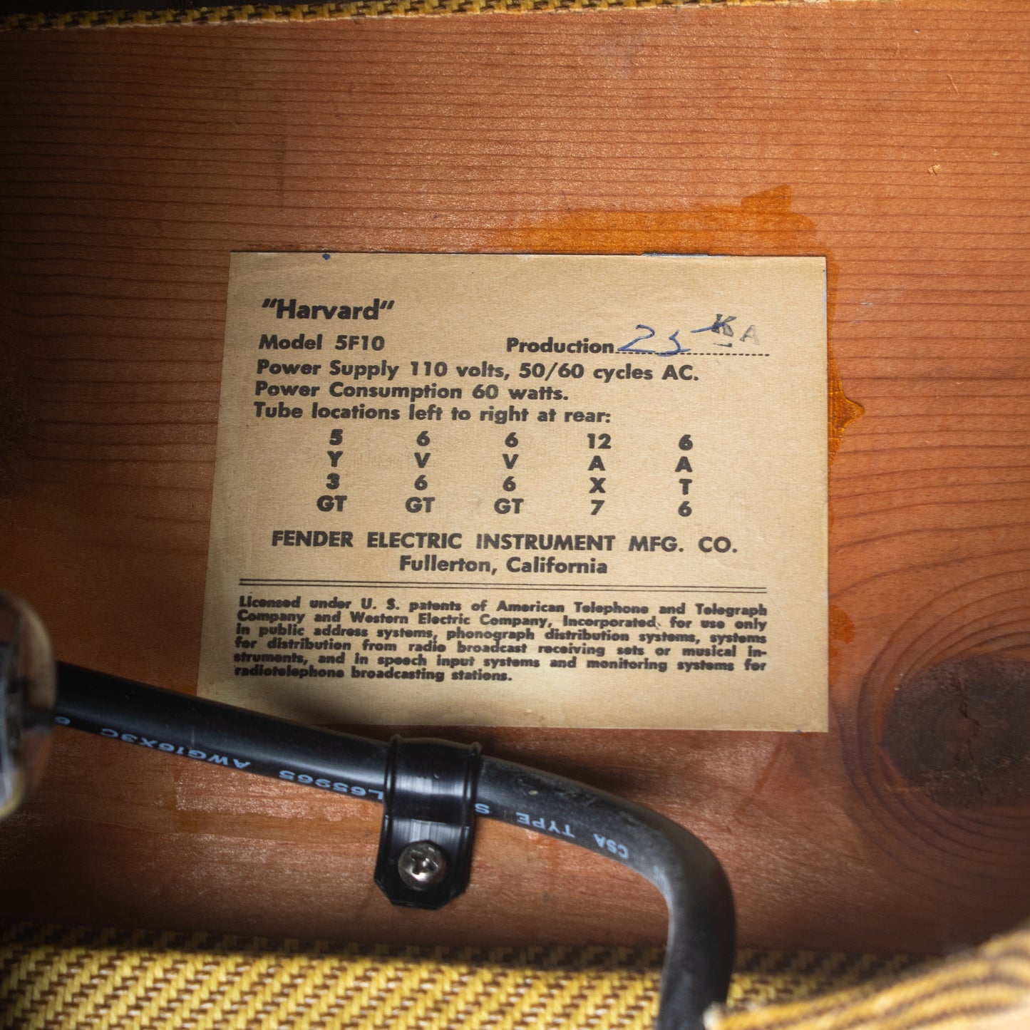 1960 Fender Harvard 5F10