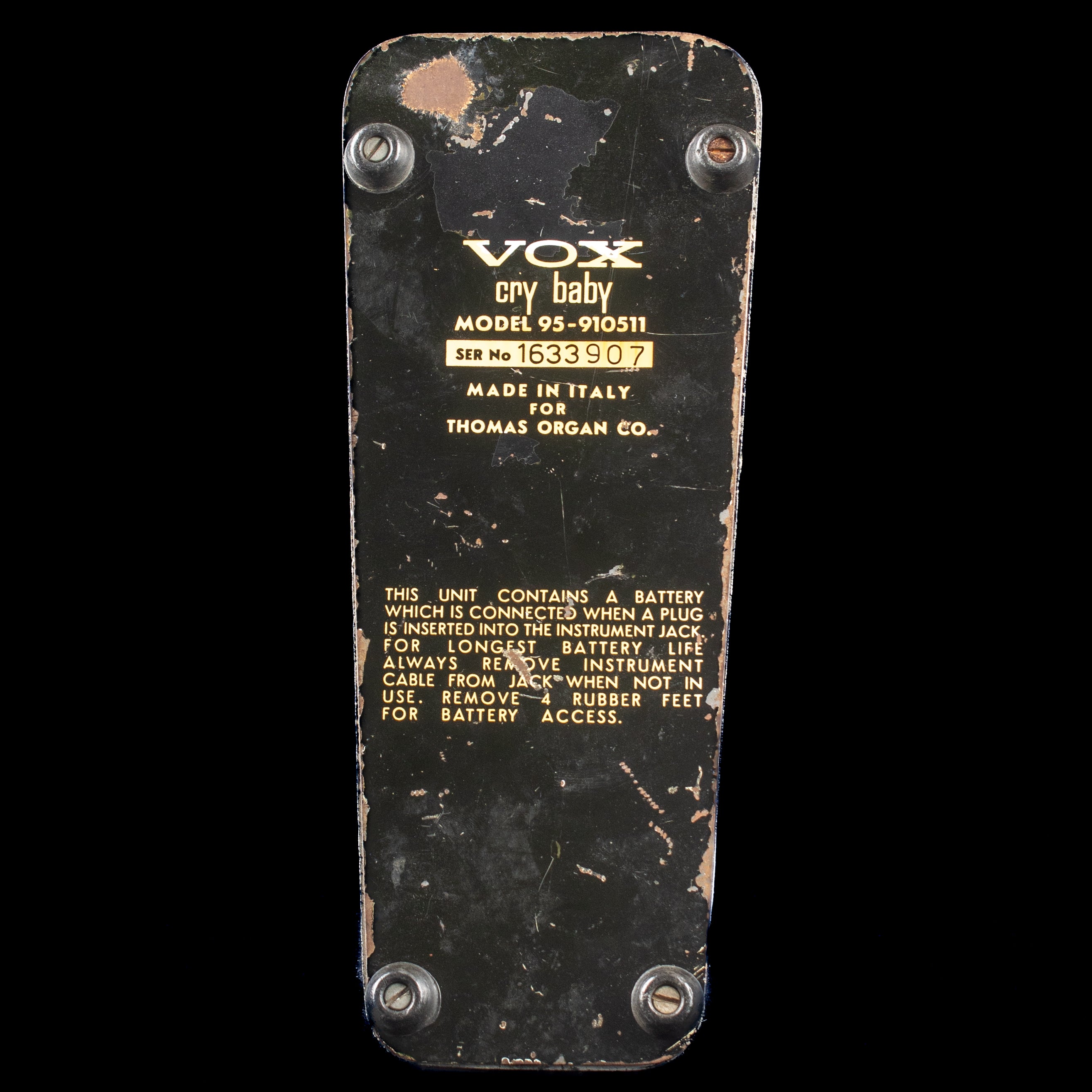 ギター CRY-BABY MODEL95-910511 Vox Model 95-910511 Cry Baby Wah – Garrett Park Guitars