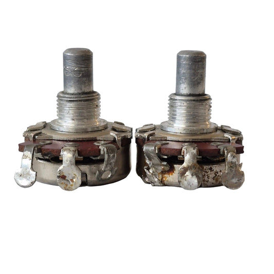 1963 Stackpole 250KΩ Audio Taper Potentiometers (Matched Pair)