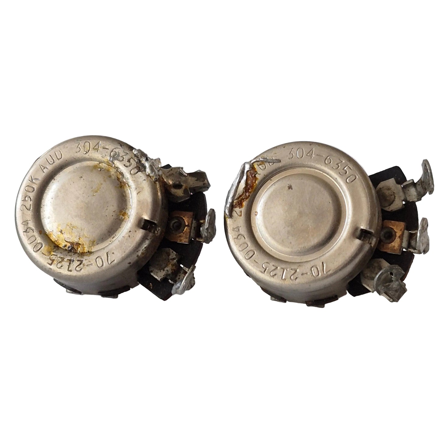 1963 Stackpole 250KΩ Audio Taper Potentiometers (Matched Pair)