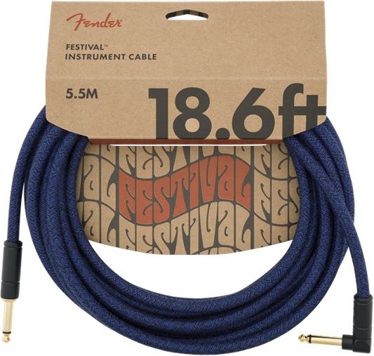 Fender Pure Hemp 18.6ft Instrument Cable - Blue Dream