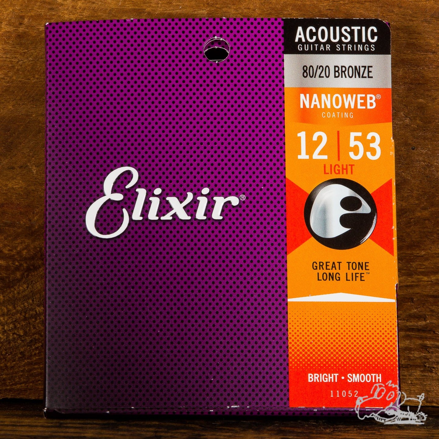Elixir Nanoweb Coating Acoustic Guitar Strings 80/20 Bronze Light 12-53