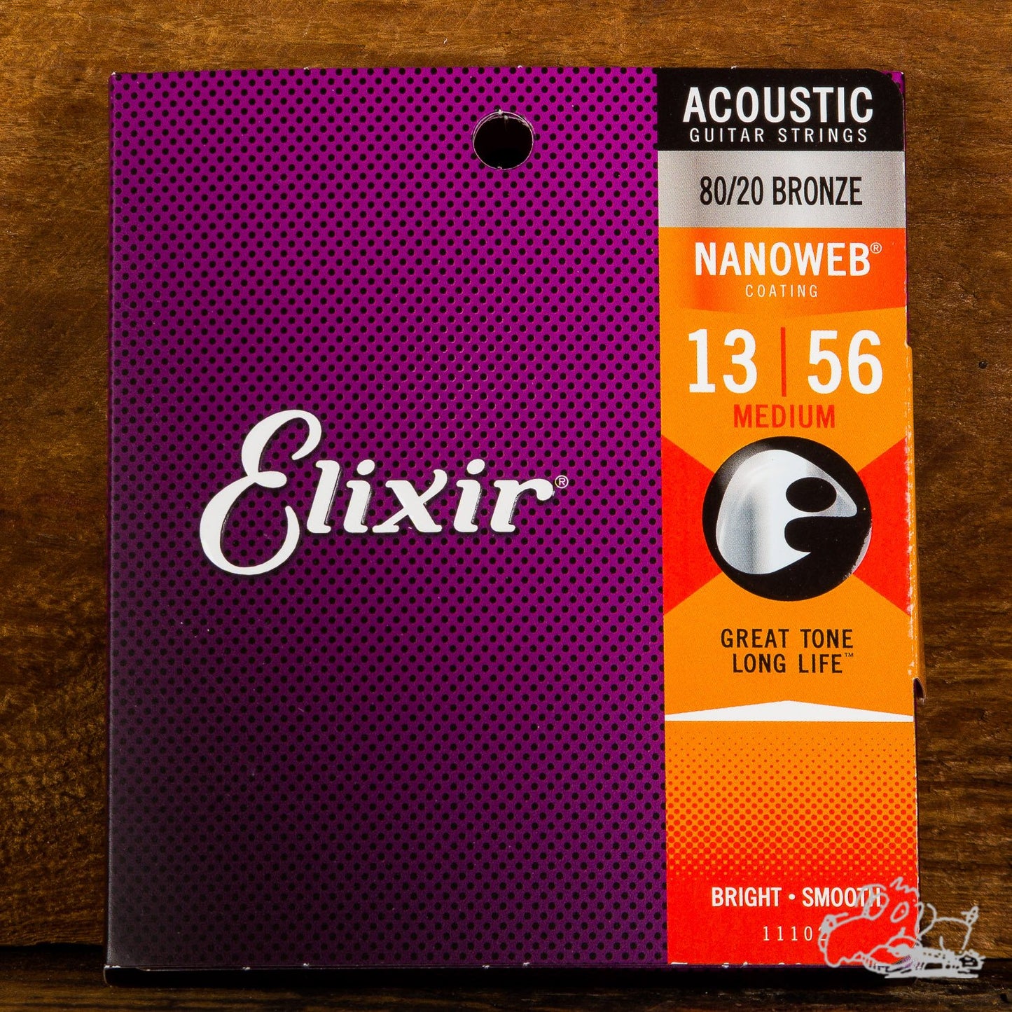 Elixir Nanoweb Coating Acoustic Guitar Strings Medium 13-56 80/20 Bronze