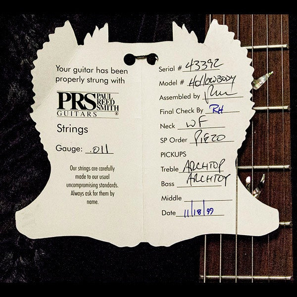1999 PRS HOLLOWBODY II 10 TOP PIEZO VIOLIN AMBER SUNBURST - Garrett Park Guitars
 - 14