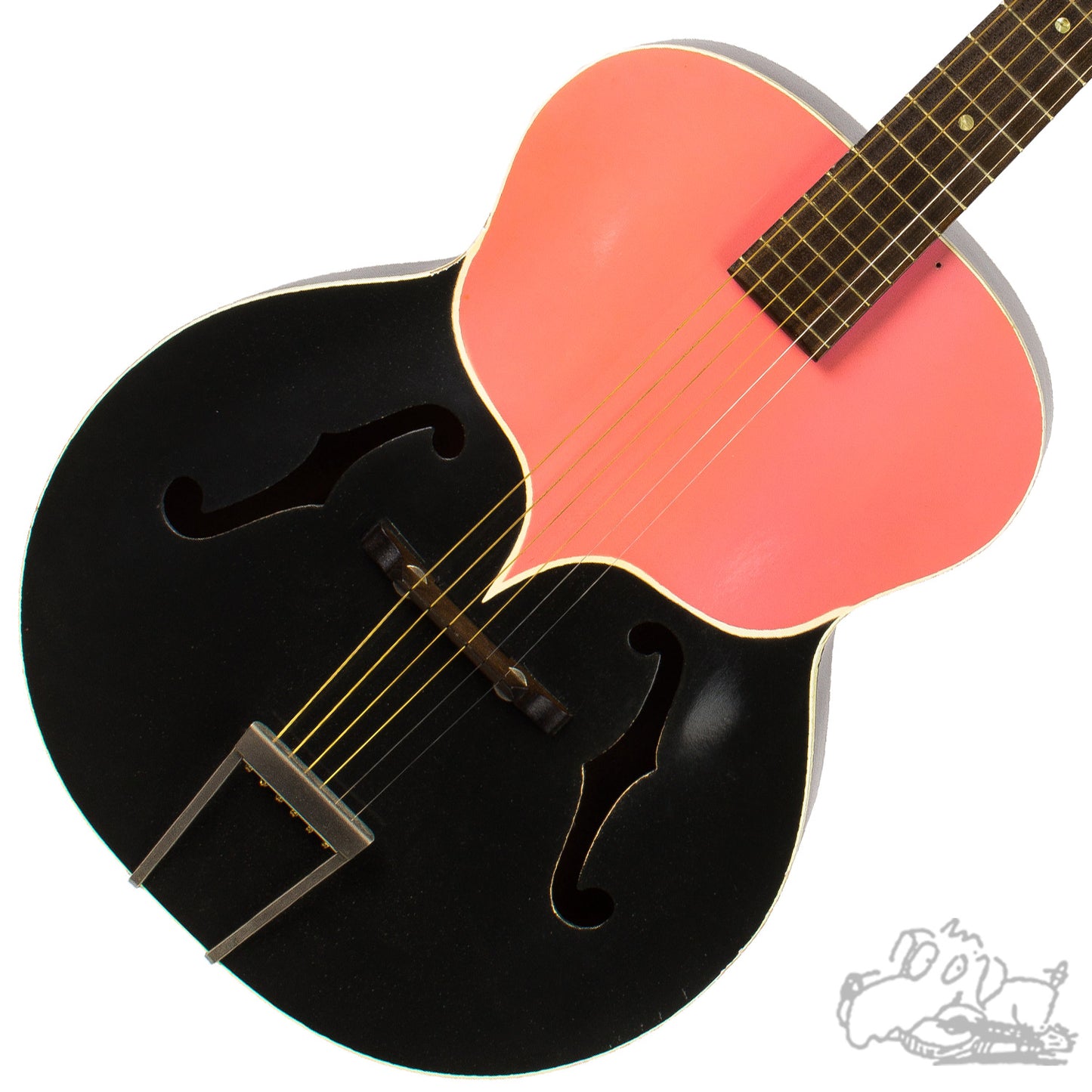 1950's Harmony Catalina H1220 - Charcoal Grey and Pink - Archtop Acoustic Guitar