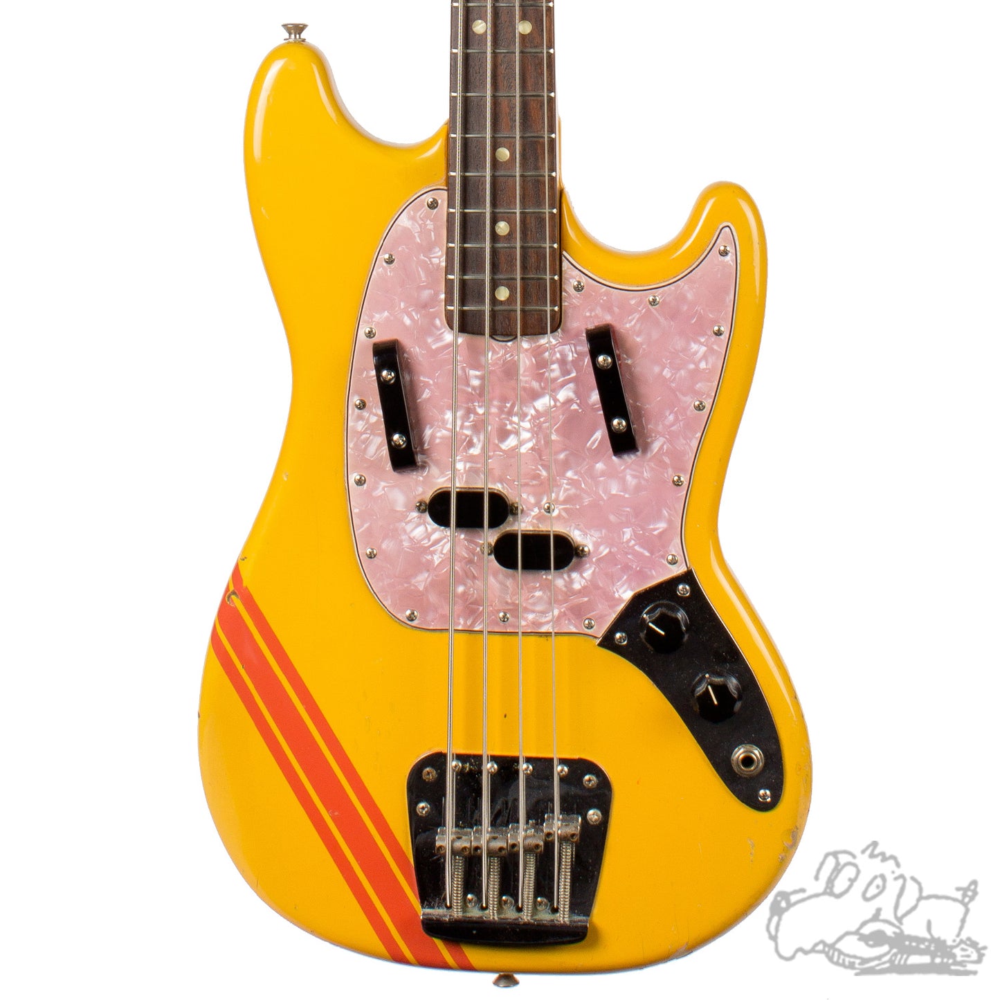 1971 Fender Competition Orange Mustang Bass w/ Rose Pickguard