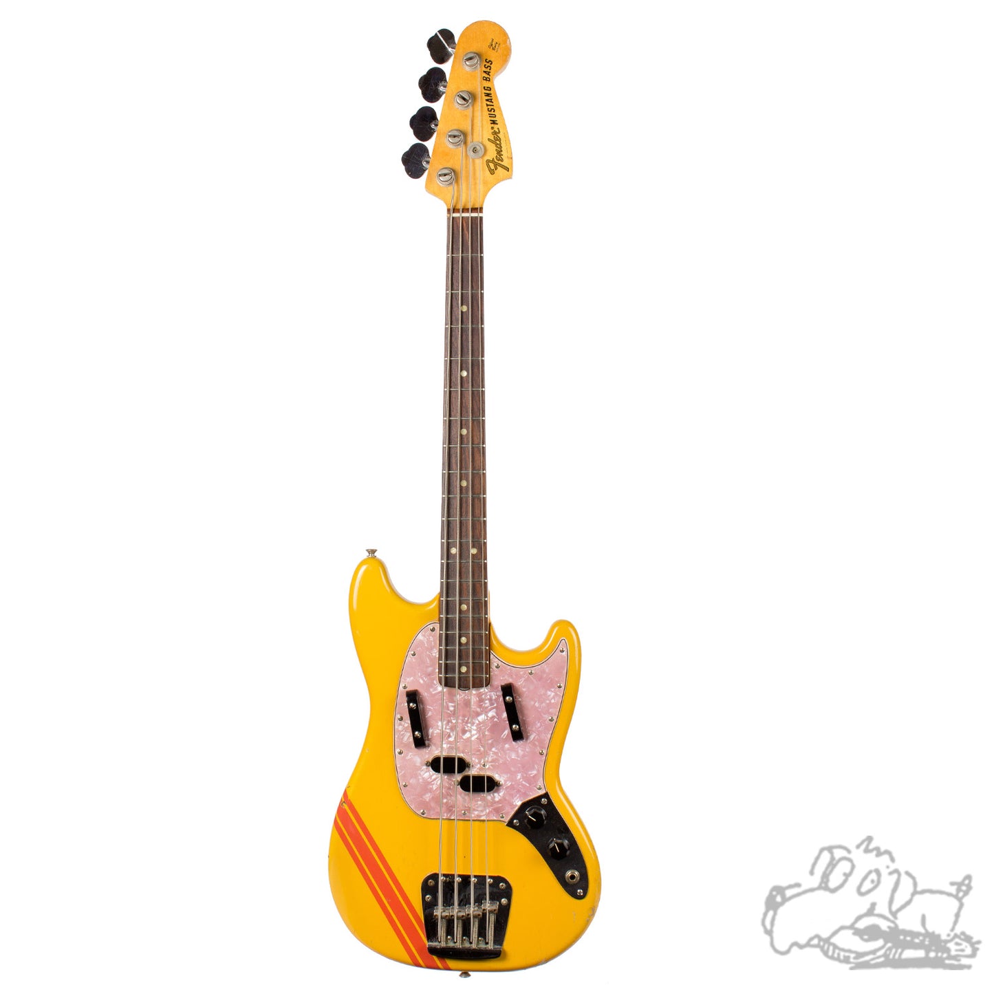 1971 Fender Competition Orange Mustang Bass w/ Rose Pickguard