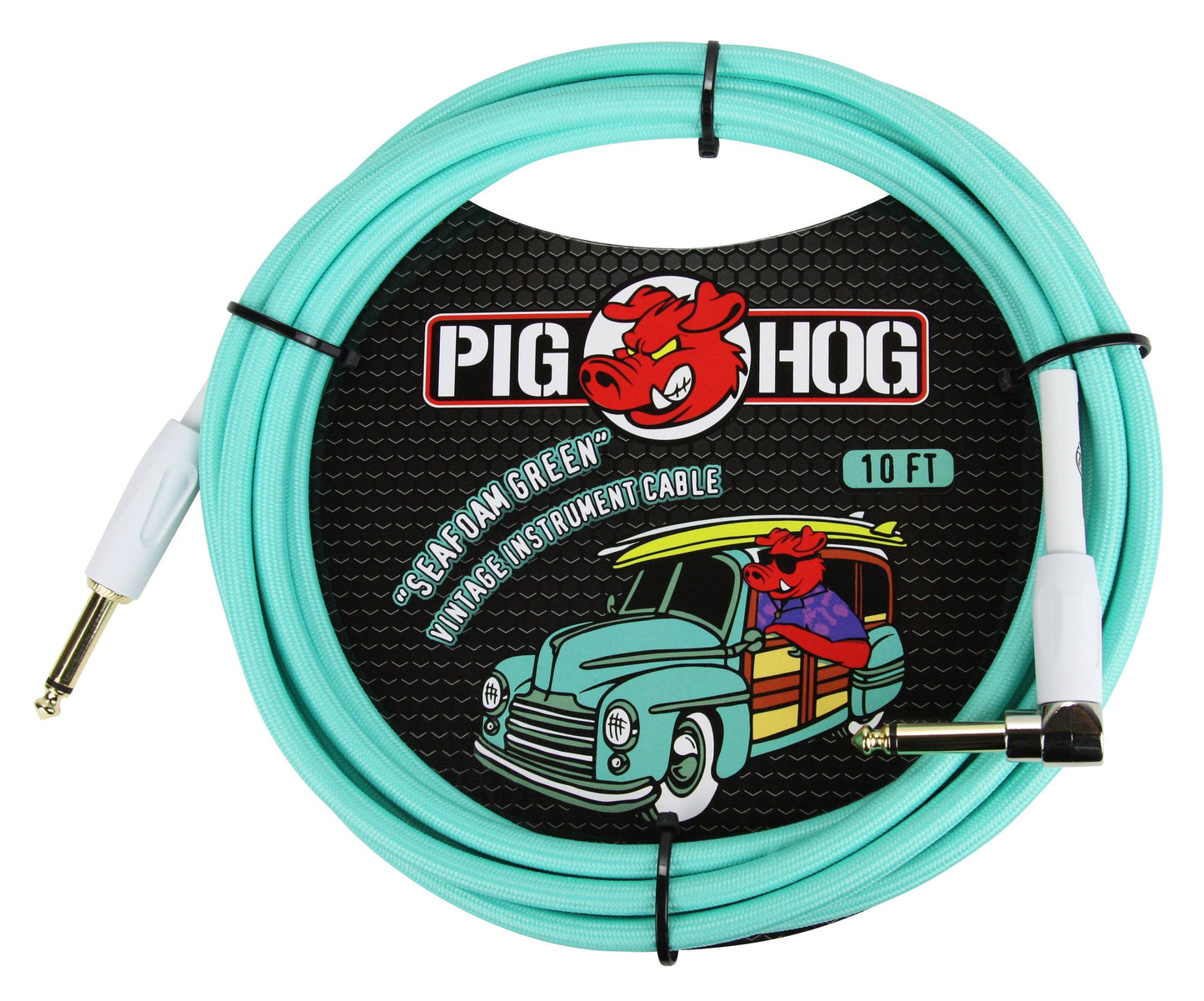 Pig Hog Seafoam Green Instrument Cables