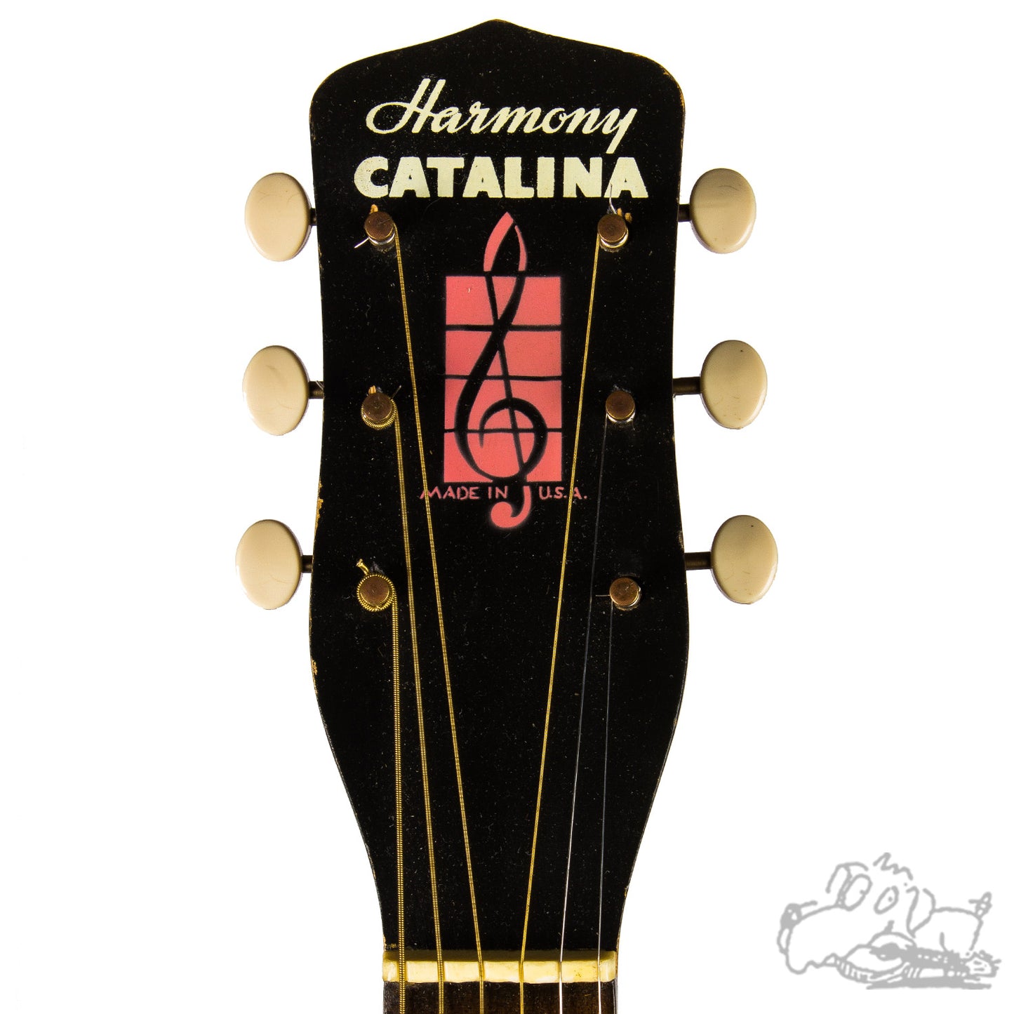 1950's Harmony Catalina H1220 - Charcoal Grey and Pink - Archtop Acoustic Guitar