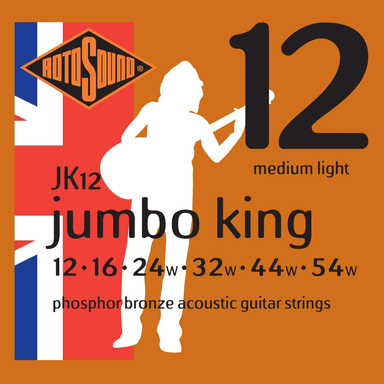 Rotosound JK12 Jumbo King Phosphor Bronze Acoustic Guitar Strings - 12-54