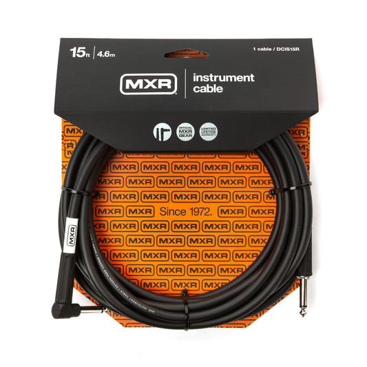 MXR DCIS15R Standard Straight to Right Angle Instrument Cable - 15 foot