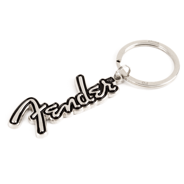 Fender Silver Logo Keychain