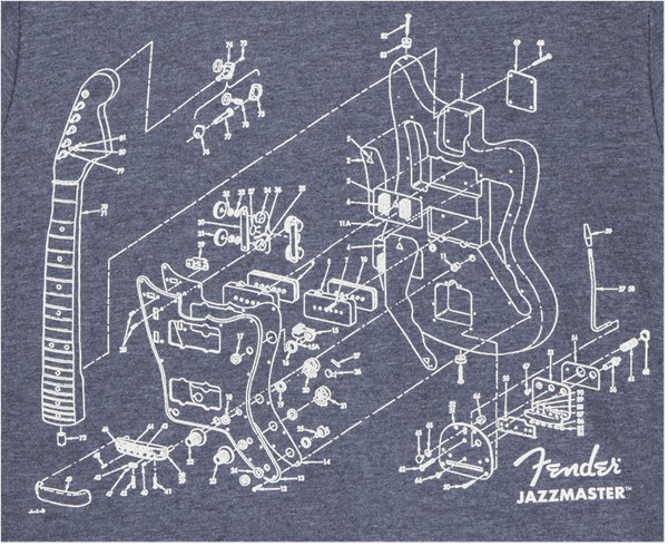 Fender Jazzmaster Patent Drawing Shirt