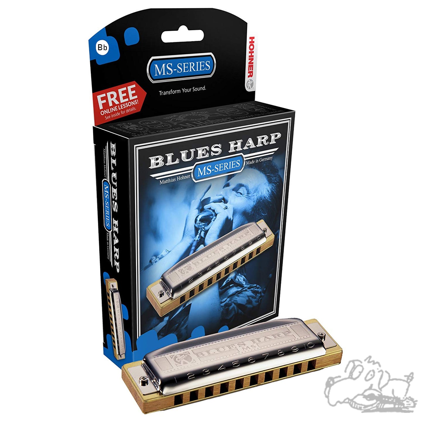 Hohner MS-Series Blues Harp In Assorted Keys - A, Bb, B, C, D, E, F, G