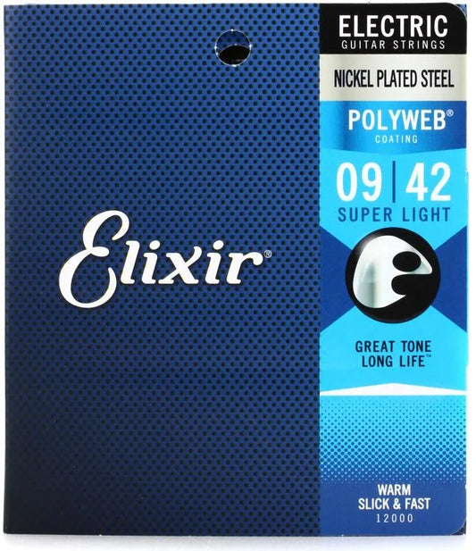 Elixir Polyweb Nickel Plated Steel Electric Guitar Strings 9-42