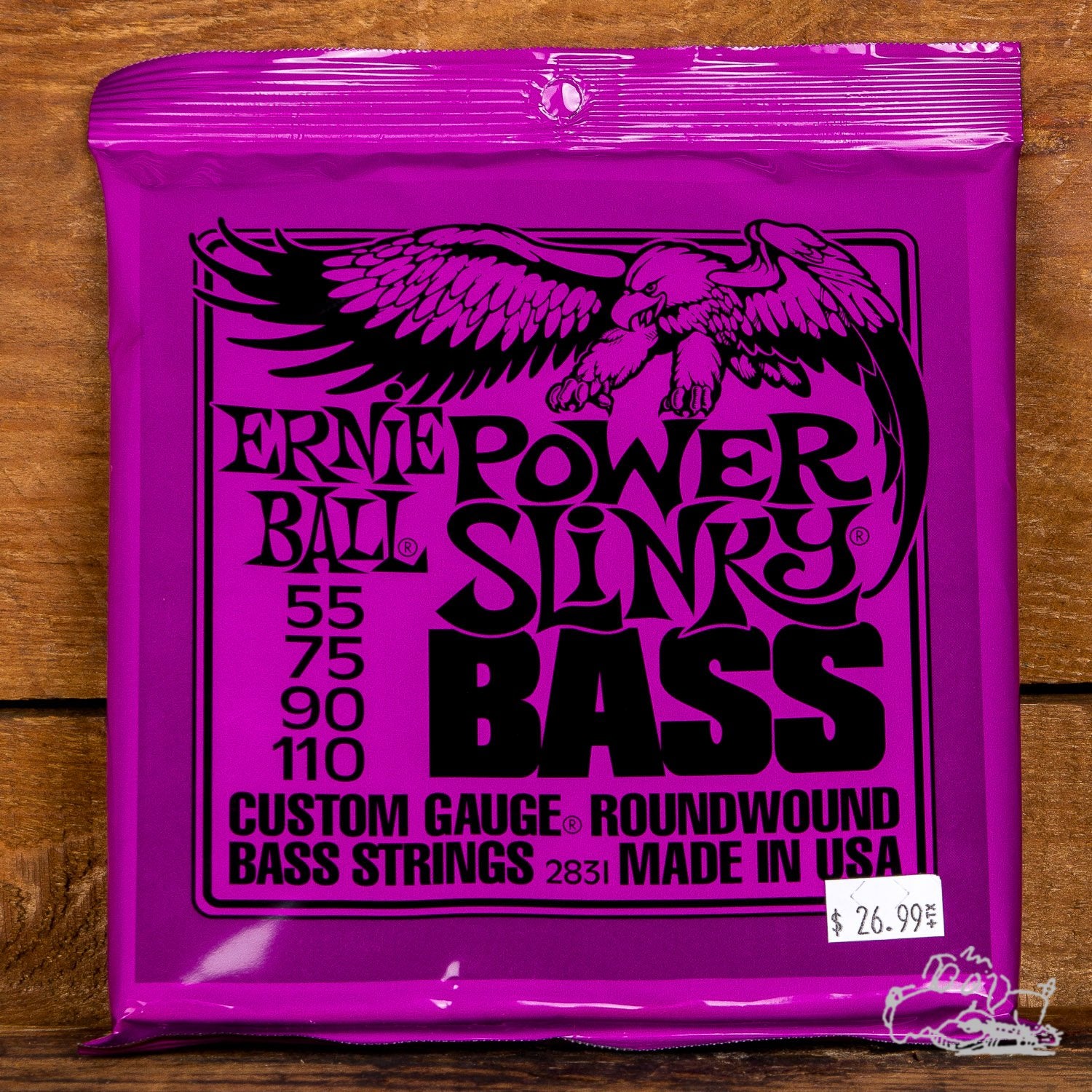 Ernie Ball Custom Gauge Round Wound 55-110 Electric Bass Guitar Strings