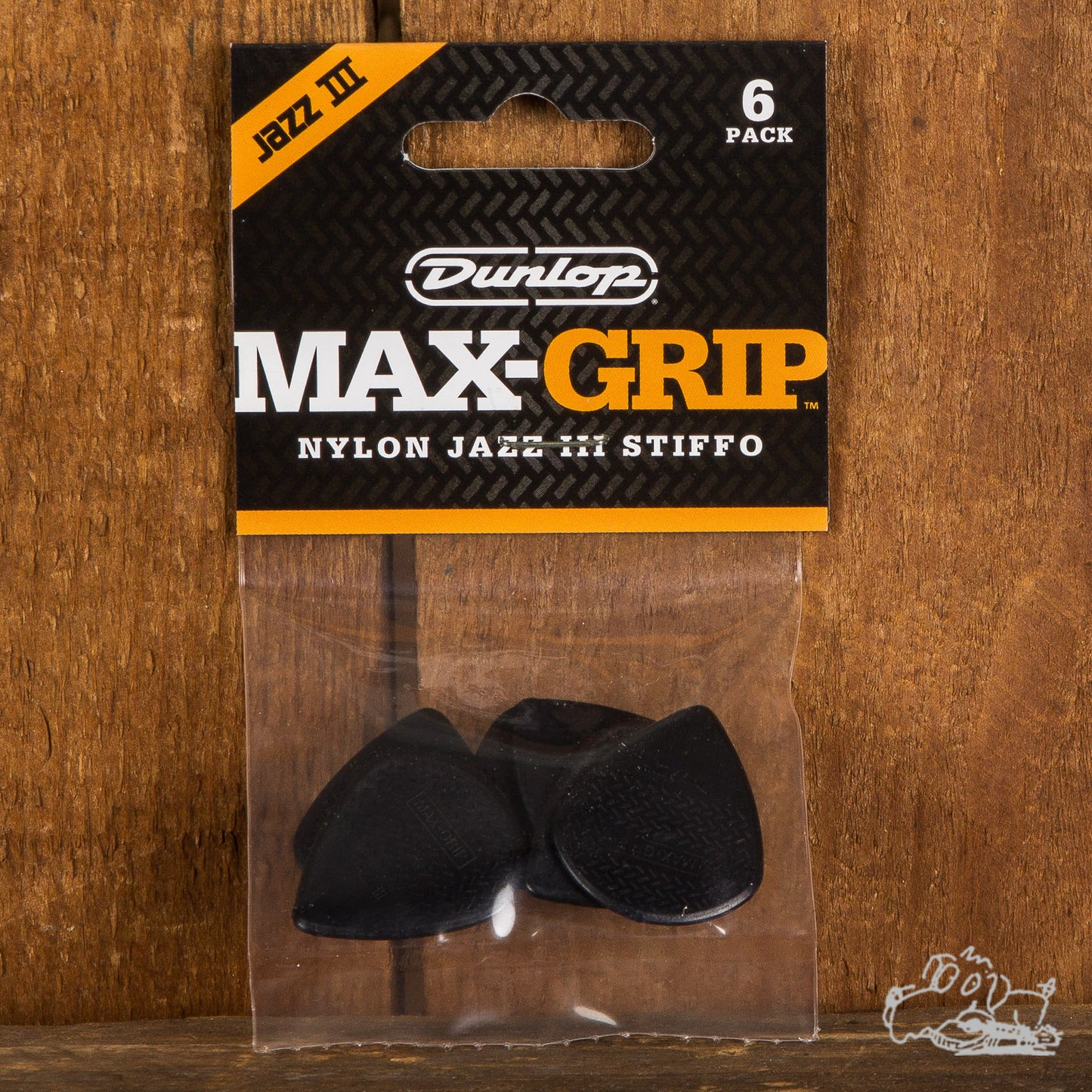 Dunlop Max-Grip Nylon Jazz III Stiffo Picks 6-Pack