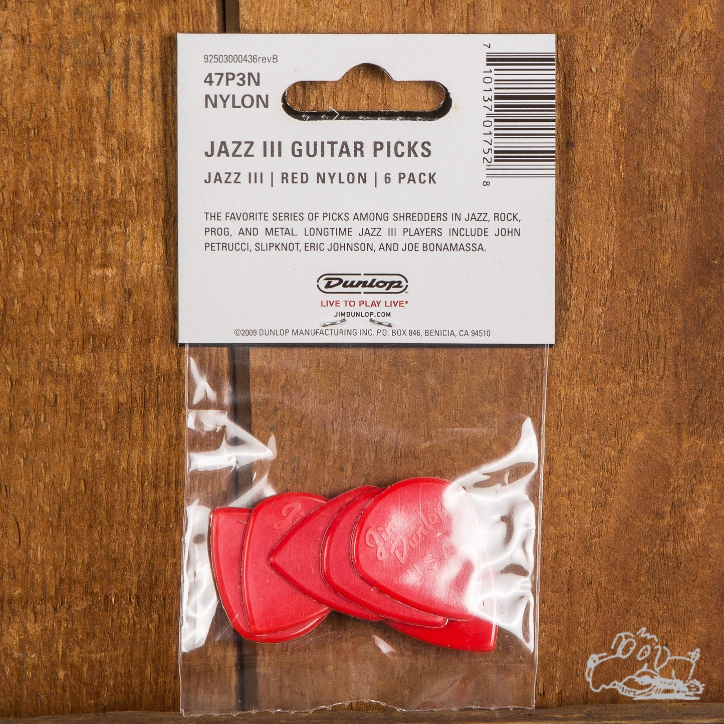 Dunlop Nylon Jazz III Guitar Picks 6-Pack