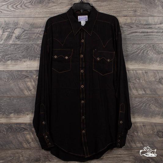 Rockmount Ranch Wear - Men's Sueded Tencel Black Western Shirt