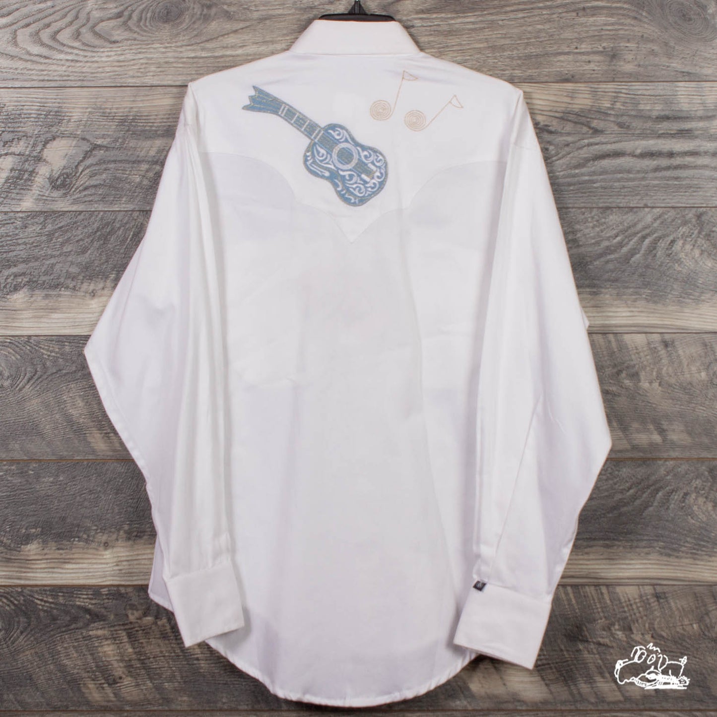 Rockmount Ranch Wear - Men's Guitar Embroidery White Western Shirt