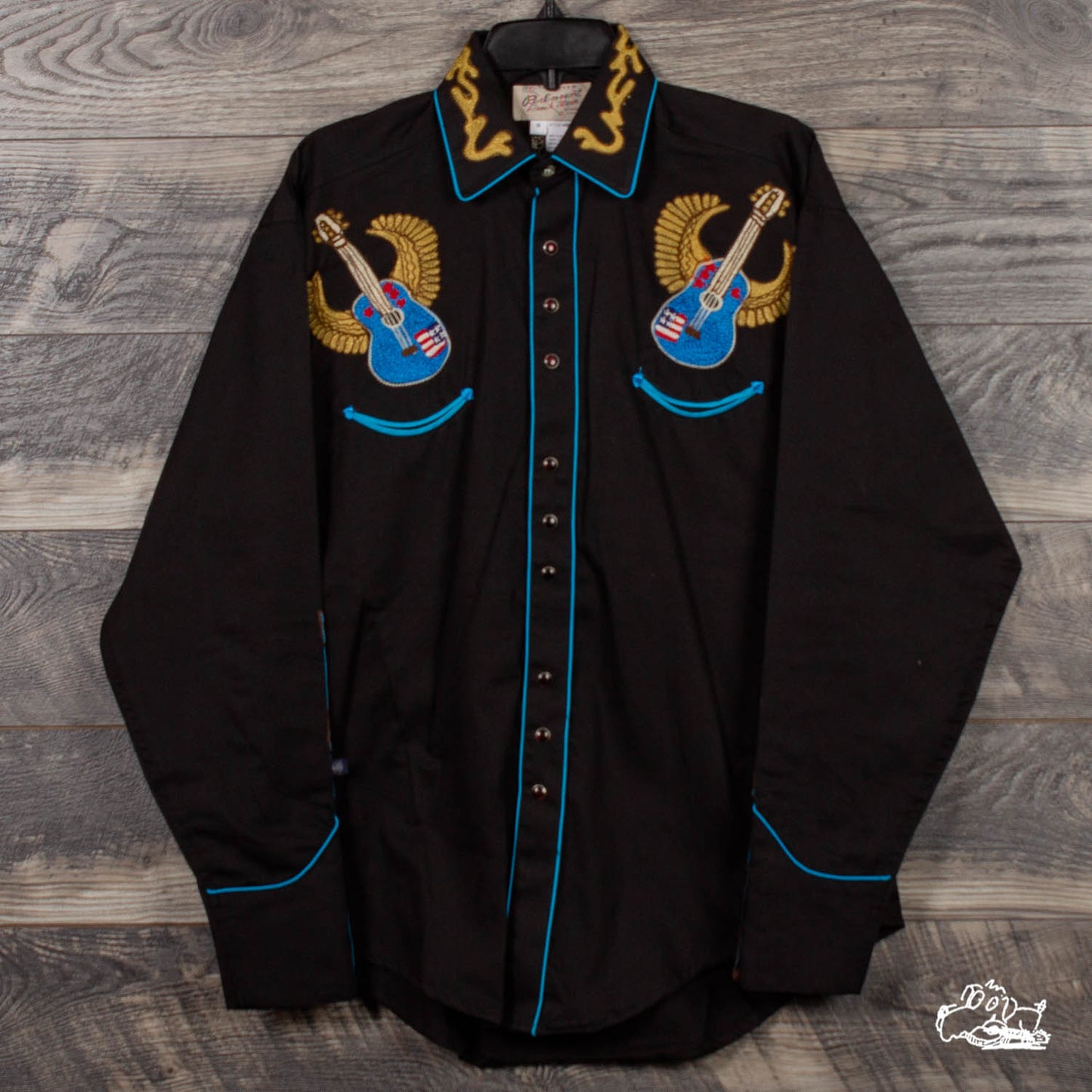 Rockmount Ranch Wear - Men's Winged Guitars Vintage Embroidered Western Shirt
