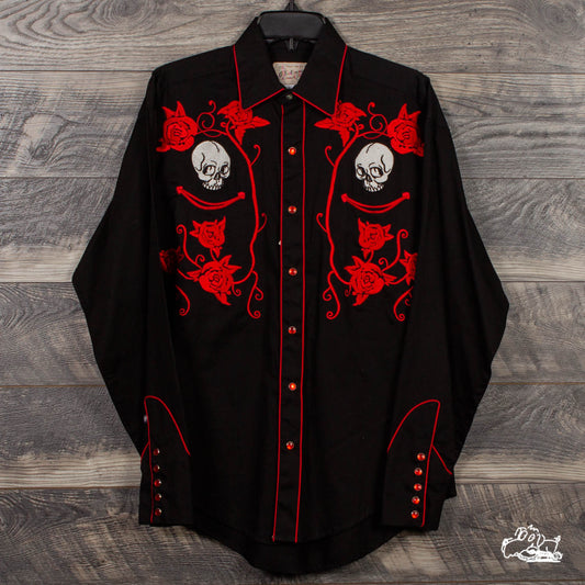 Rockmount Ranch Wear - Men's Skulls & Roses Embroidered Western Shirt