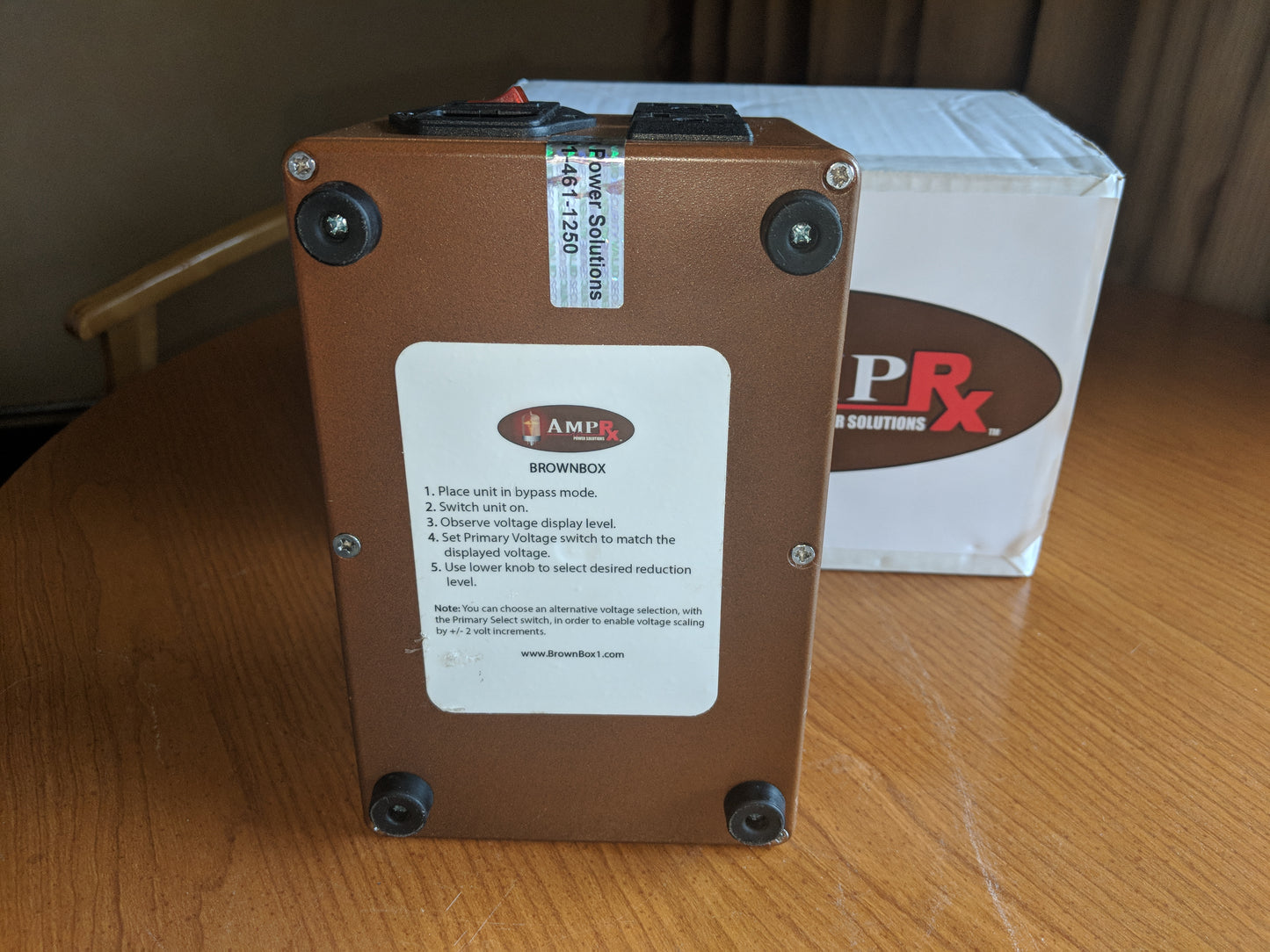 Used AmpRx Power Solutions - Brown Box - Power/Voltage Attenuator