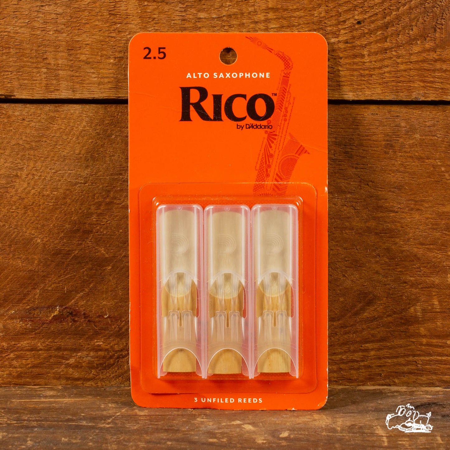 Rico by D'Addario - Unfiled Alto Saxophone Reeds - Pack of 3 - Choose from 1.5, 2.0, or 2.5