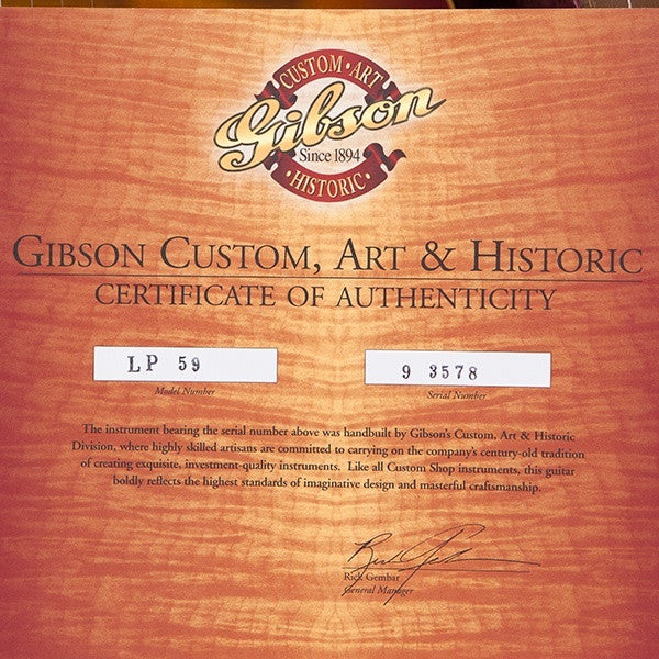 2003 Gibson Les Paul '59 Reissue, Washed Cherry Brazilian Board - Garrett Park Guitars
 - 13