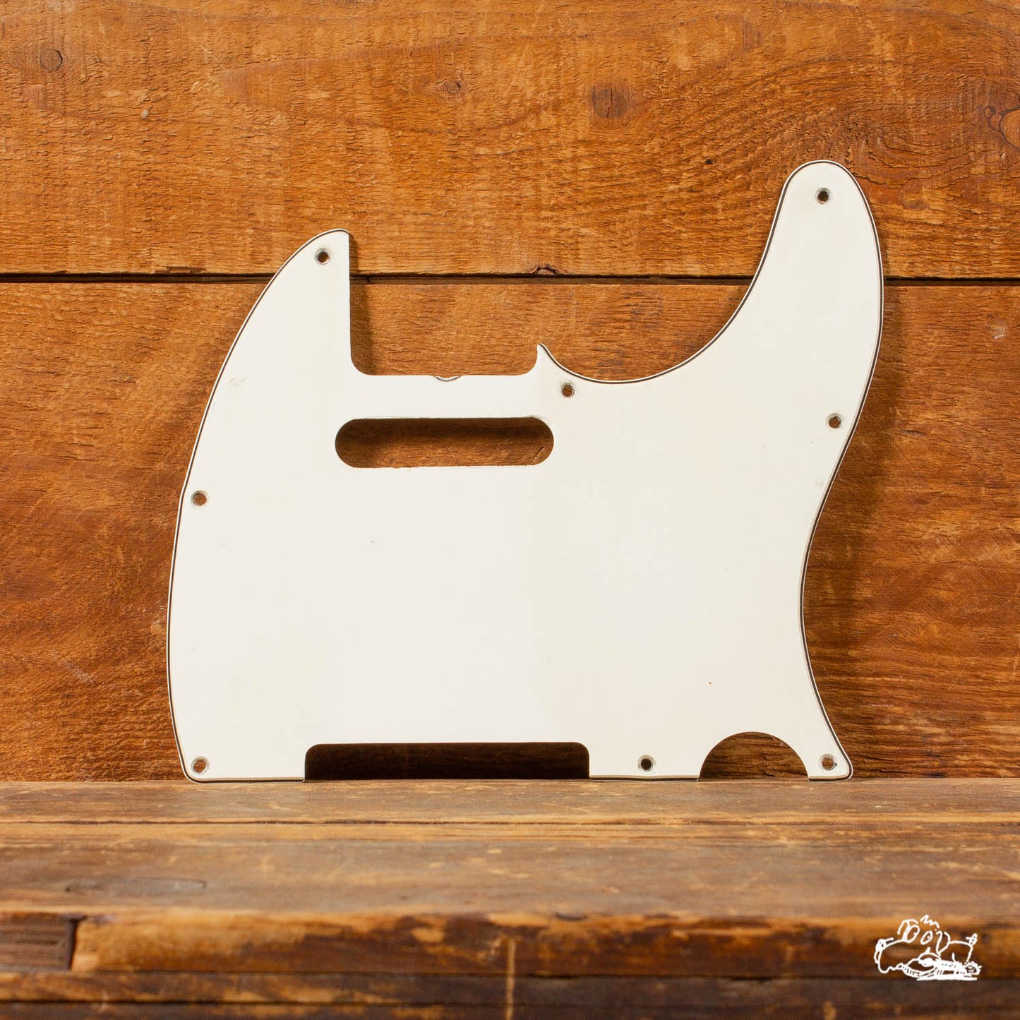 1968 Fender Telecaster Pickguard-White with Mother of Toilet Seat Back