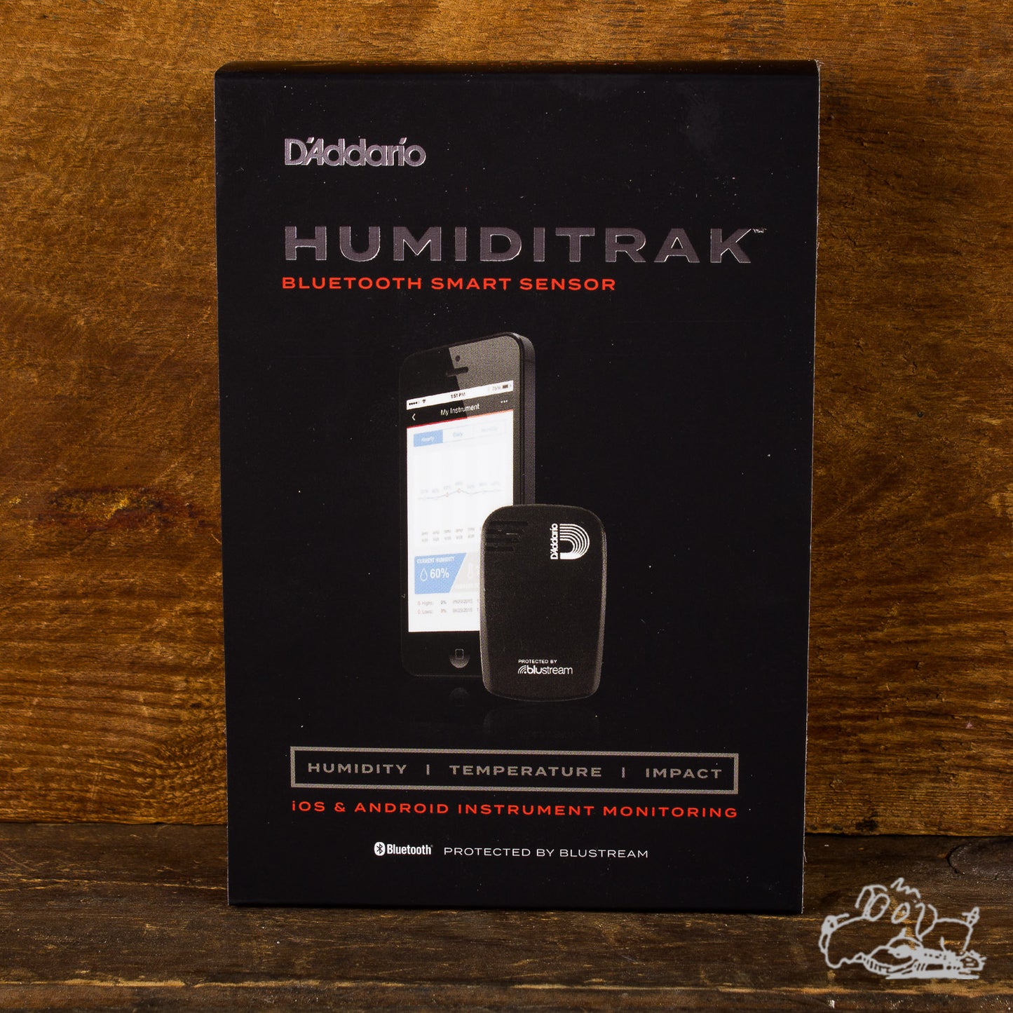 D'Addario Guitar Humidifier Tracking - Humiditrak - Bluetooth Humidity and Temperature  Sensor to Monitor Guitar Humidification, Temperature, Impact