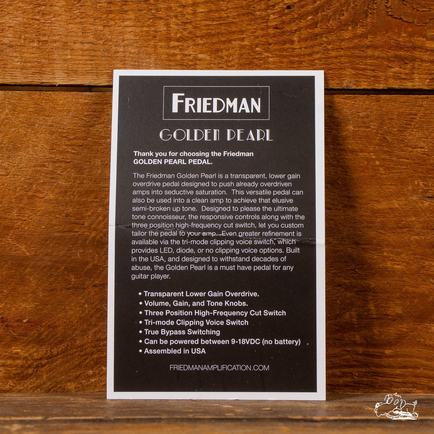 Friedman Golden Pearl Overdrive Pedal