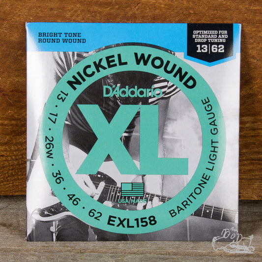 D'Addario XL Electric Baritone Guitar Strings - Nickel Wound - Light 13-62 (EXL158)