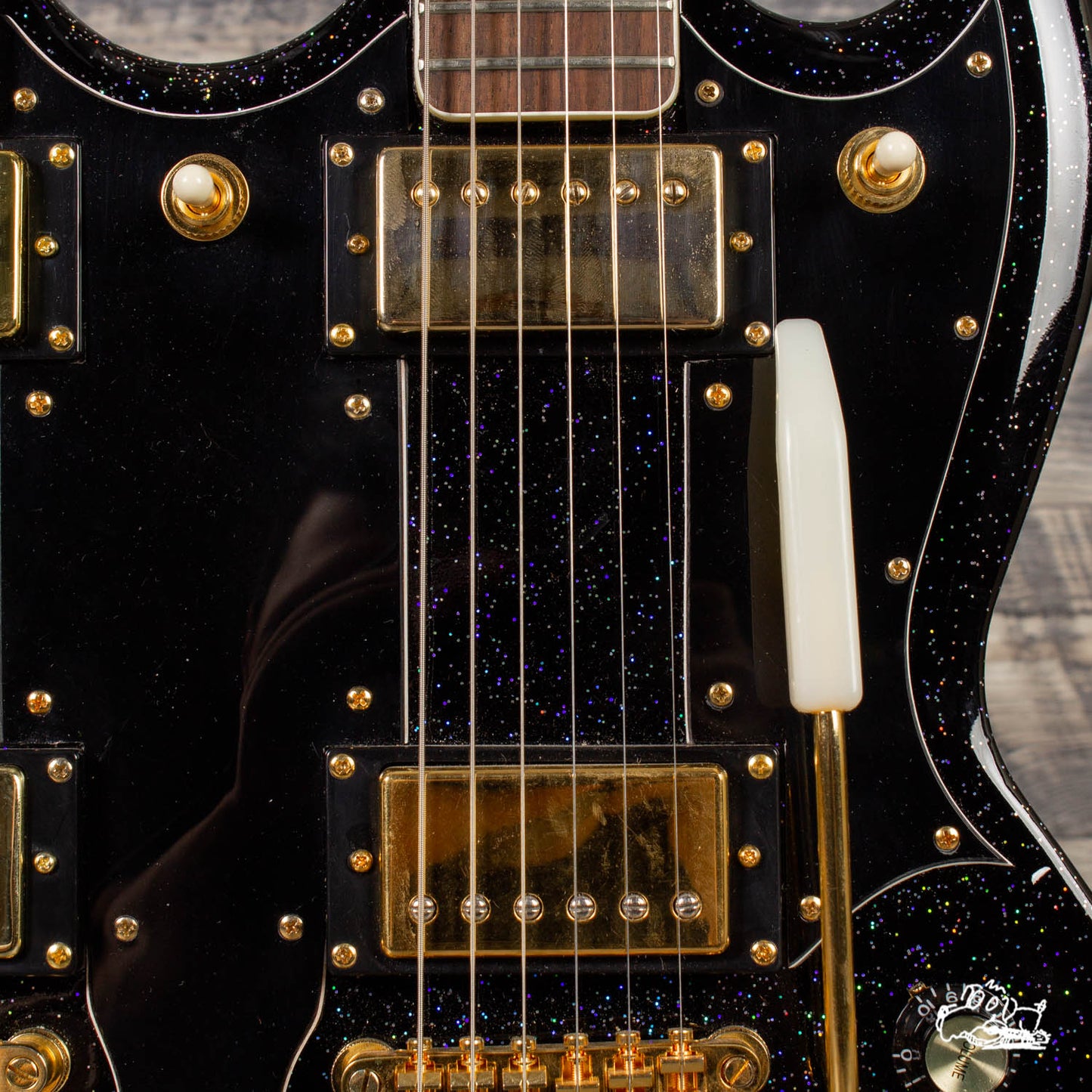 Bell & Hern Double Neck SG-Style - "Black Galaxy" Sparkle